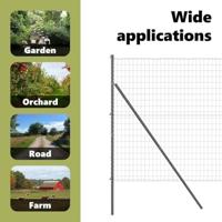 VidaXL Hek met paal grijs 1,6 x 10 m staal en pvc - thumbnail