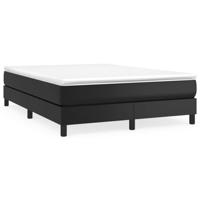 Boxspring met matras kunstleer zwart 140x200 cm - thumbnail