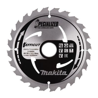 Makita Accessoires Cirkelzaagblad Hout Efficut 185x30x1,45 24T 23g - E-08682