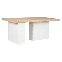 Eettafel Home ESPRIT Wit Hars Spar 180 x 90 x 77 cm - thumbnail