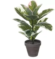 Mica Decorations kunstplant rubberplant 47cm groen - thumbnail