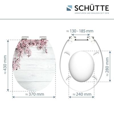 Schutte MDF High Gloss WC-bril FLOWERS AND WOOD met soft-close
 80549