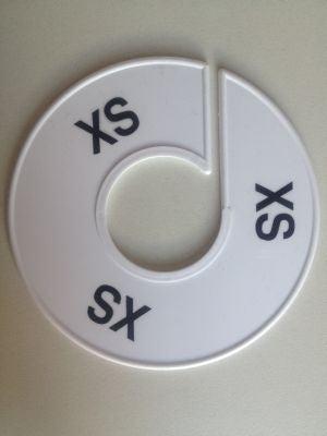 Maatring 11 cm wit/zwart XXS