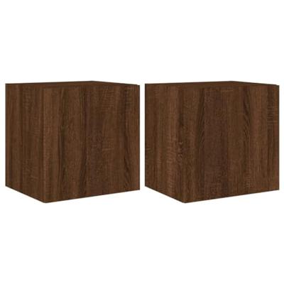 Tv-wandmeubelen met LED 2 st 40,5x35x40 cm bruineikenkleurig Tv-wandmeubelen met LED 2 st 40,5x35x40 cm bruineikenkleurig