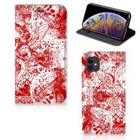 Mobiel BookCase Apple iPhone 11 Angel Skull Rood - thumbnail