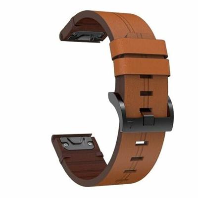 By Qubix - Leren bandje - Bruin - Compatible met Garmin Instinct 3 / Instinct E - 45mm - Compatible Garmin bandje - Bandbreedte: 22mm