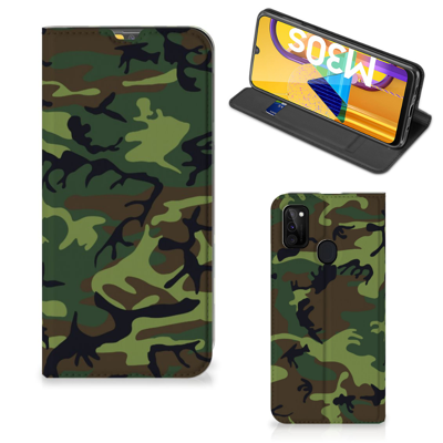 Samsung Galaxy M30s | M21 | Hoesje met Magneet | Army Dark