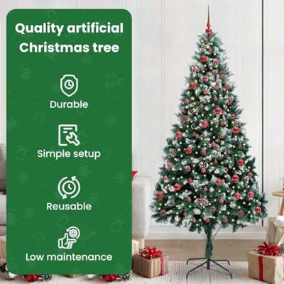 VidaXL Kunstkerstboom groen 210 cm pvc en staal en kunststof