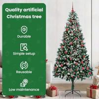 VidaXL Kunstkerstboom groen 210 cm pvc en staal en kunststof - thumbnail