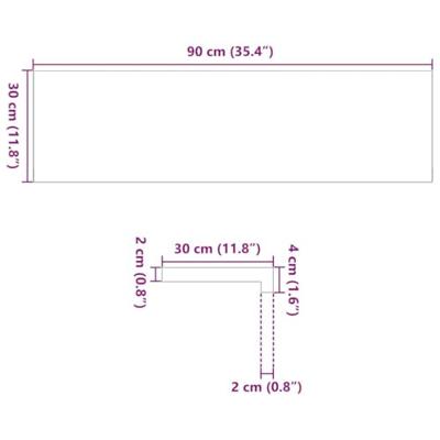 Traptreden 2 st 90x30x2 cm massief eikenhout donkerbruin - thumbnail