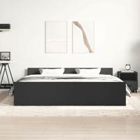 Bedframe met hoofd- en voeteneinde zwart 200x200 cm - thumbnail