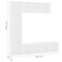 3-delige Boekenkast-/tv-meubelset 180x30x180 cm wit - thumbnail
