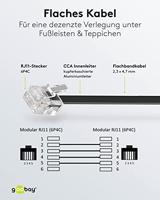 Goobay Telefoon (analoog) Aansluitkabel [1x RJ11-stekker - 1x RJ11-stekker] 10.00 m Zwart - thumbnail