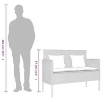 Tuinbank met kussens poly rattan beige - thumbnail