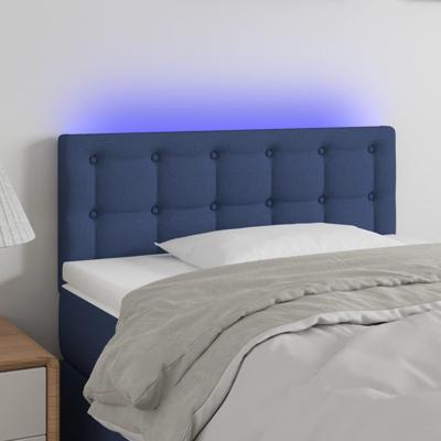 Hoofdbord LED 100x5x78/88 cm stof blauw
