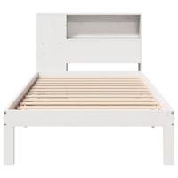 Bed met boekenkast zonder matras grenenhout wit 90x190 cm - thumbnail