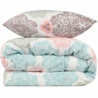 Beddengoedset - 1 dekbedovertrek 220x240 cm + 2 kussenslopen 60x60 cm - 70% katoen, 30% polyester - Turquoise - thumbnail