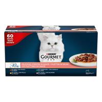 Gourmet Perle Mini Filets in saus met rund, kip, konijn, zalm natvoer kat (60 x 85 g) 60 x 85 g - thumbnail