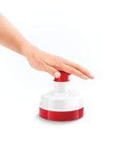 Metaltex kitchen helpers hamburgerpers 11 cm rood/wit - thumbnail