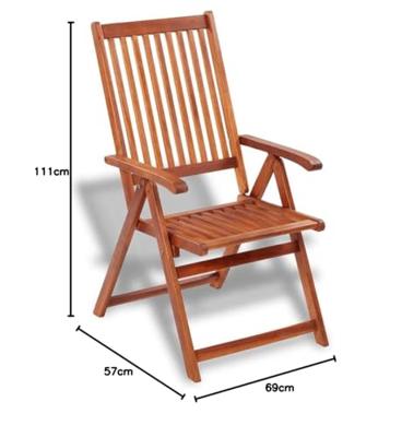VidaXL Inklapbare stoelen 2 st massief acaciahout VidaXL Inklapbare stoelen 2 st massief acaciahout