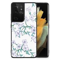 Samsung Galaxy S21 Ultra Uniek Bloemen Hoesje Blossom White - thumbnail