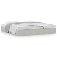 Ottoman bedframe zonder matras 180x200 cm fluweel lichtgrijs - thumbnail