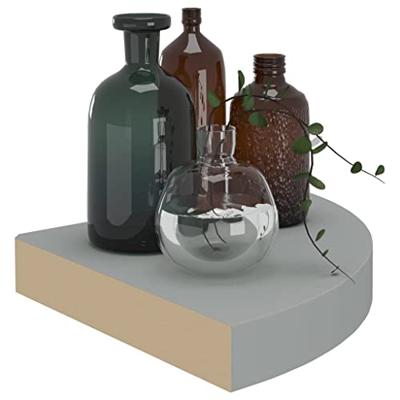 VidaXL Hoekschappen zwevend 2 st 25x25x3,8 cm mdf grijs VidaXL Hoekschappen zwevend 2 st 25x25x3,8 cm mdf grijs