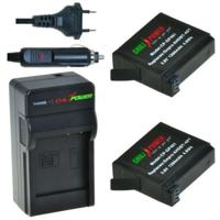 2 x AHDBT-401 accu's voor GoPro Hero4 - inclusief oplader en autolader - Origineel ChiliPower - thumbnail