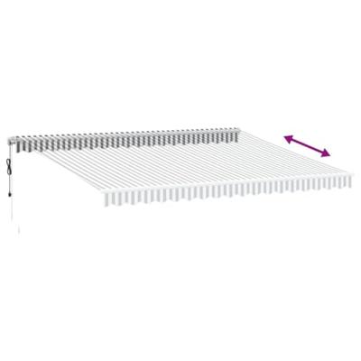 Luifel automatisch uittrekbaar LED 450x350 cm antraciet en wit