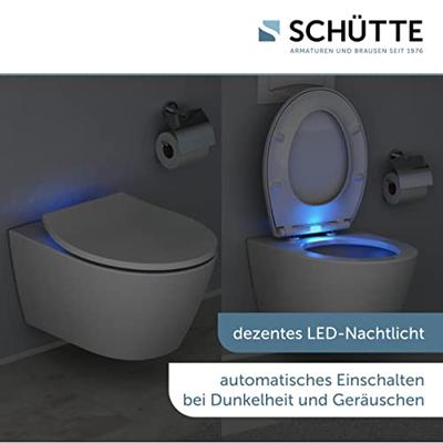 Toiletbril Schutte Lupos Softclose en LED-nachtverlichting Wit
