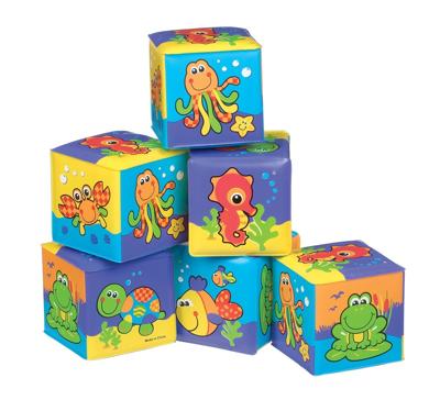 Playgro zachte blokken waterdieren - paars