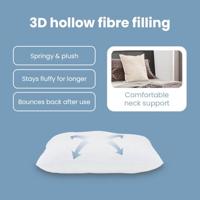 VidaXL Hoofdkussen met kussen wit 61 x 41 x 20 cm polyester - thumbnail