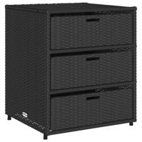 Tuinkast 55x59x69 cm poly rattan zwart - thumbnail