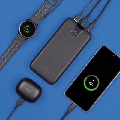 Hama power pack pd 20 20000mah uitgangen: 2x usb-c usb-a snelladen antr.
