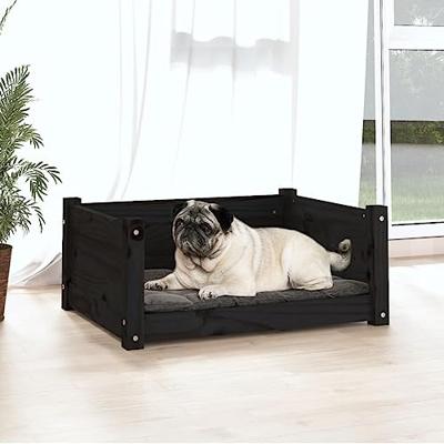 VidaXL Hondenmand 65,5x50,5x28 cm massief grenenhout zwart