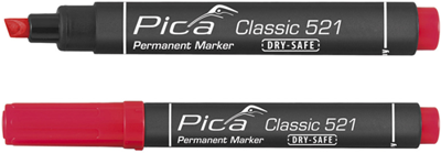Pica 521/40 permanent marker | 2-6mm | beitel | rood | 10 stuks - pi52140