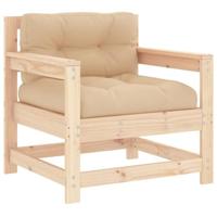 Tuinstoelen 2 st met kussens massief grenenhout - thumbnail