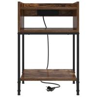 Nachtkastje 2 pcs Gerookt eiken 40 x 40 x 61 cm Bewerkt hout - thumbnail