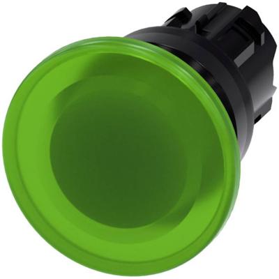 Siemens 3SU10011BD400AA0 3SU1001-1BD40-0AA0 Paddenstoelknop Kunststof frontring Knop Zwart, Groen 1 stuk(s)