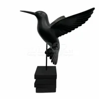 Beeld Kolibrie Zwart 52cm - thumbnail