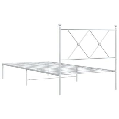 Bedframe met hoofdbord metaal wit 90x200 cm Bedframe met hoofdbord metaal wit 90x200 cm