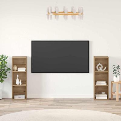 Tv-meubelset 2 pcs artisanaal eikenkleurig 107 x 35 x 37 cm