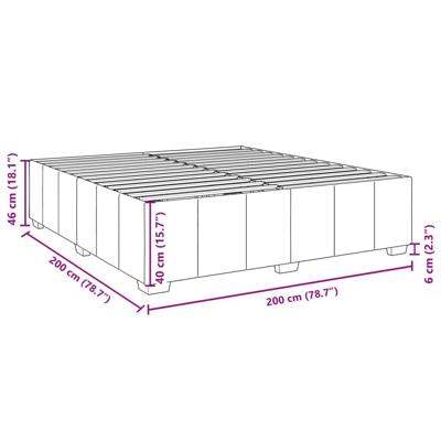 Bedframe zonder matras stof donkerbruin 200x200 cm