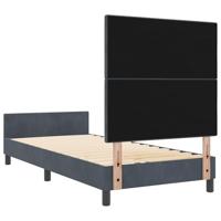 Bedframe met hoofdeinde Donkergrijs 100 x 200 cm Fluweel - thumbnail