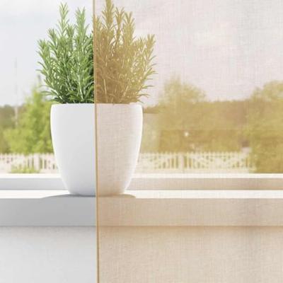 Gordijnen Voile met doorvoertules 2 st zand Gordijnen Voile met doorvoertules 2 st zand