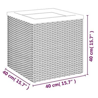 VidaXL Plantenbak 40x40x40 cm poly rattan zwart VidaXL Plantenbak 40x40x40 cm poly rattan zwart