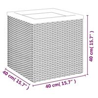 VidaXL Plantenbak 40x40x40 cm poly rattan zwart - thumbnail