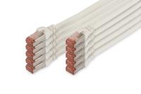 Digitus DK-1644-050-WH-10 RJ45 Netwerkkabel, patchkabel CAT 6 S/FTP 5.00 m Wit Folie afscherming, Afscherming totaal, Afgeschermd, Halogeenvrij, Simplex, - thumbnail