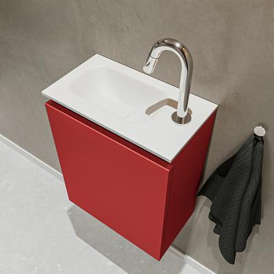 MONDIAZ TURE 40cm toiletmeubel fire. EDEN wastafel talc links 1 kraangat