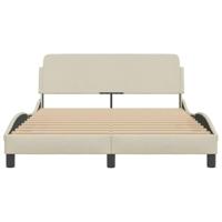Bedframe zonder matras stof crèmekleurig 140x200 cm - thumbnail